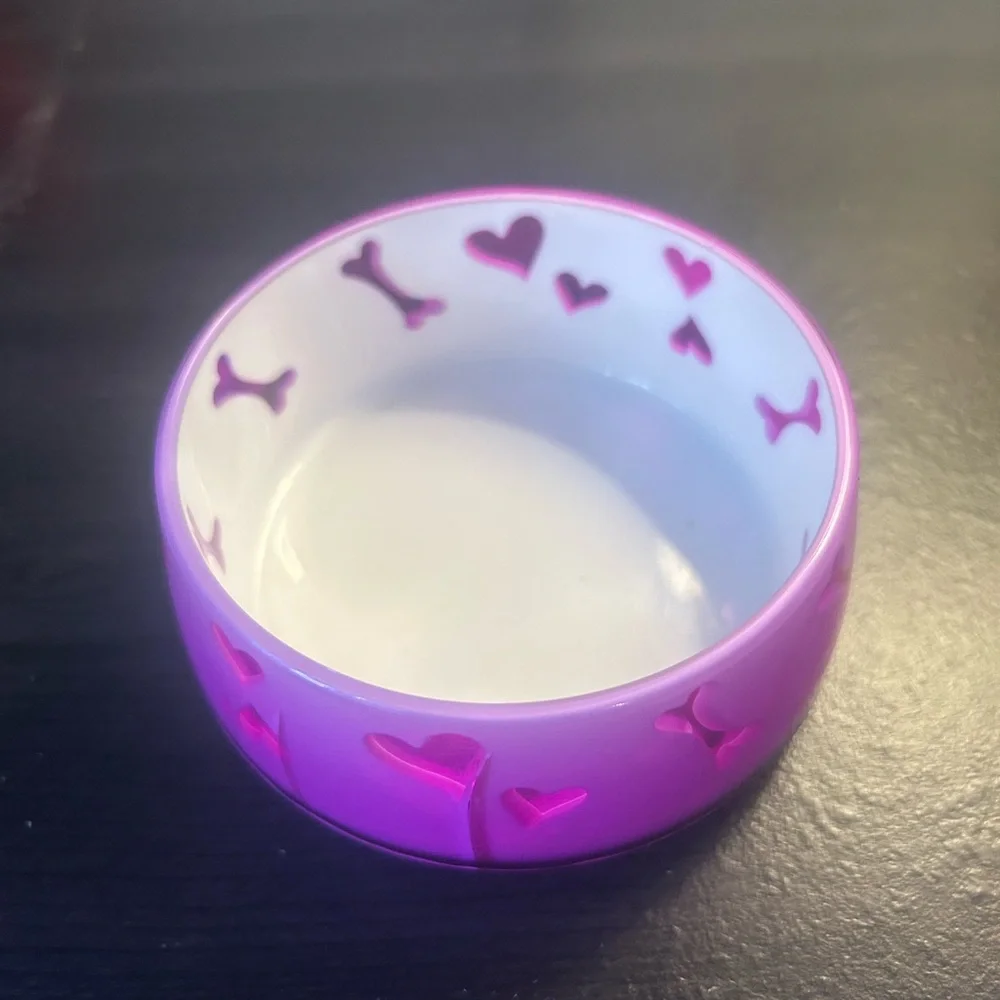 Purple and Pink Dog Bowl